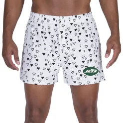 New York Jets Underwear & Sleepwear^Men's Concepts Sport White Epiphany Allover Print Knit Boxer Shorts