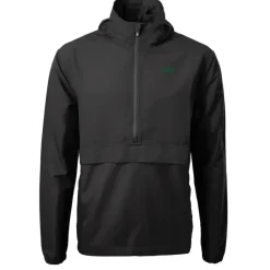 New York Jets Jackets^Men's Cutter & Buck Black Primary Logo Charter Eco Recycled Half-Zip Anorak Jacket