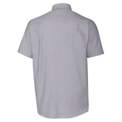 New York Jets Sweaters & Dress Shirts^Men's Cutter & Buck Charcoal Helmet Short Sleeve Stretch Oxford Button-Down Shirt