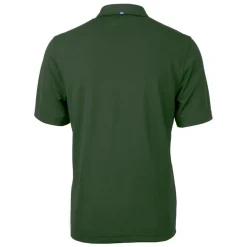 New York Jets Polos^Men's Cutter & Buck Hunter Green Helmet DryTec Virtue Eco Pique Recycled Polo