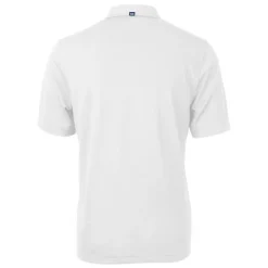 New York Jets Polos^Men's Cutter & Buck White Primary Logo DryTec Virtue Eco Pique Recycled Polo