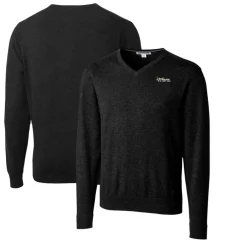 New York Jets Sweaters & Dress Shirts | Sweaters^Men's Cutter & Buck Black Throwback Logo Lakemont Tri-Blend Big & Tall V-Neck Pullover Sweater