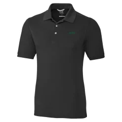 New York Jets Big & Tall^Men's Cutter & Buck Black Big & Tall Primary Logo Advantage Tri-Blend Pique Polo