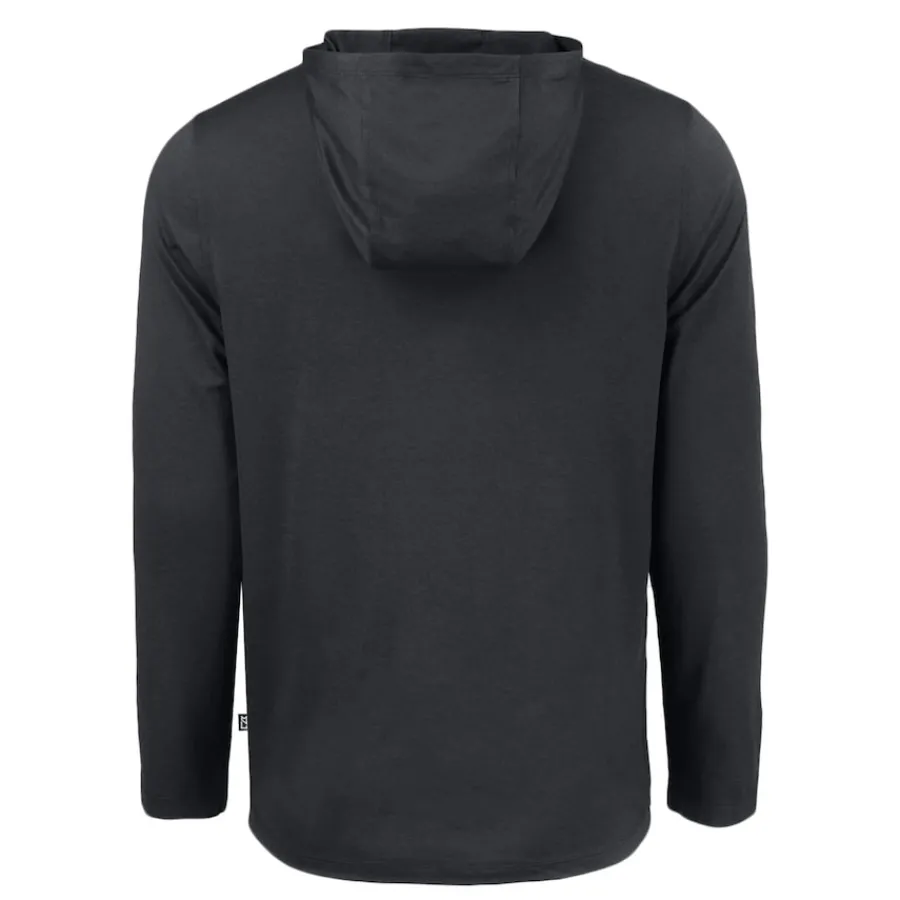New York Jets Sweaters & Dress Shirts^Men's Cutter & Buck Black Helmet Coastline Epic Comfort Eco Recycled Long Sleeve Hoodie T-Shirt