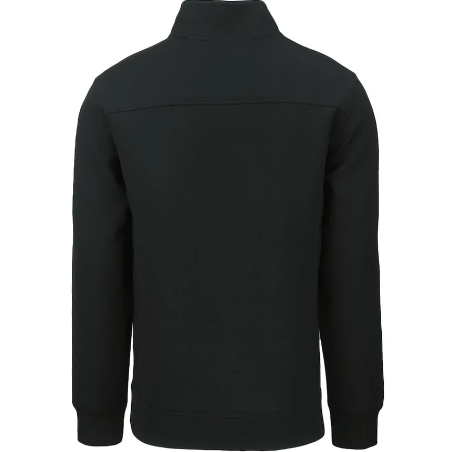 New York Jets Jackets^Men's Cutter & Buck Black Primary Logo Roam Eco Recycled Quarter-Zip Pullover Top