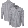 New York Jets Sweaters & Dress Shirts^Men's Cutter & Buck Charcoal Throwback Logo Easy Care Stretch Gingham Big & Tall Long Sleeve Button-Down Shirt