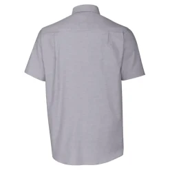 New York Jets Sweaters & Dress Shirts^Men's Cutter & Buck Charcoal Throwback Logo Stretch Oxford Button-Down Short Sleeve Shirt