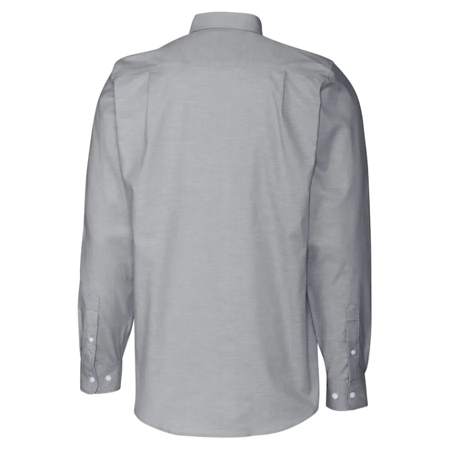 New York Jets Sweaters & Dress Shirts^Men's Cutter & Buck Charcoal Throwback Logo Big & Tall Long Sleeve Stretch Oxford Button-Down Shirt