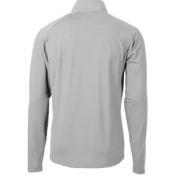 New York Jets Jackets^Men's Cutter & Buck Gray Primary Logo Adapt Eco Knit Hybrid Recycled Raglan Quarter-Zip Top