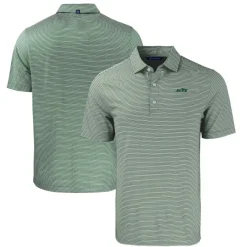 New York Jets Polos^Men's Cutter & Buck Green Primary Logo Forge Eco Double Stripe Stretch Recycled Polo