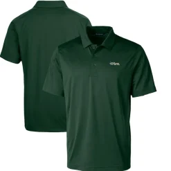 New York Jets Polos^Men's Cutter & Buck Green Throwback Logo Prospect Textured Stretch Polo