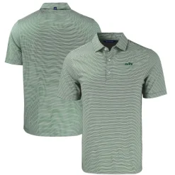 New York Jets Polos^Men's Cutter & Buck Green Primary Logo Forge Eco Double Stripe Stretch Recycled Polo