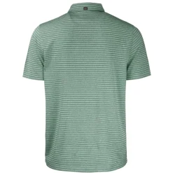 New York Jets Polos^Men's Cutter & Buck Heather Green Primary Logo Forge Eco Heather Stripe Stretch Recycled Polo