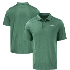 New York Jets Polos^Men's Cutter & Buck Hunter Green Primary Logo Coastline Epic Comfort Eco Recycled Polo