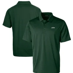 New York Jets Polos^Men's Cutter & Buck Hunter Green Primary Logo Prospect Eco Textured Stretch Recycled Polo