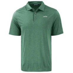 New York Jets Polos^Men's Cutter & Buck Hunter Green Primary Logo Coastline Epic Comfort Eco Recycled Polo