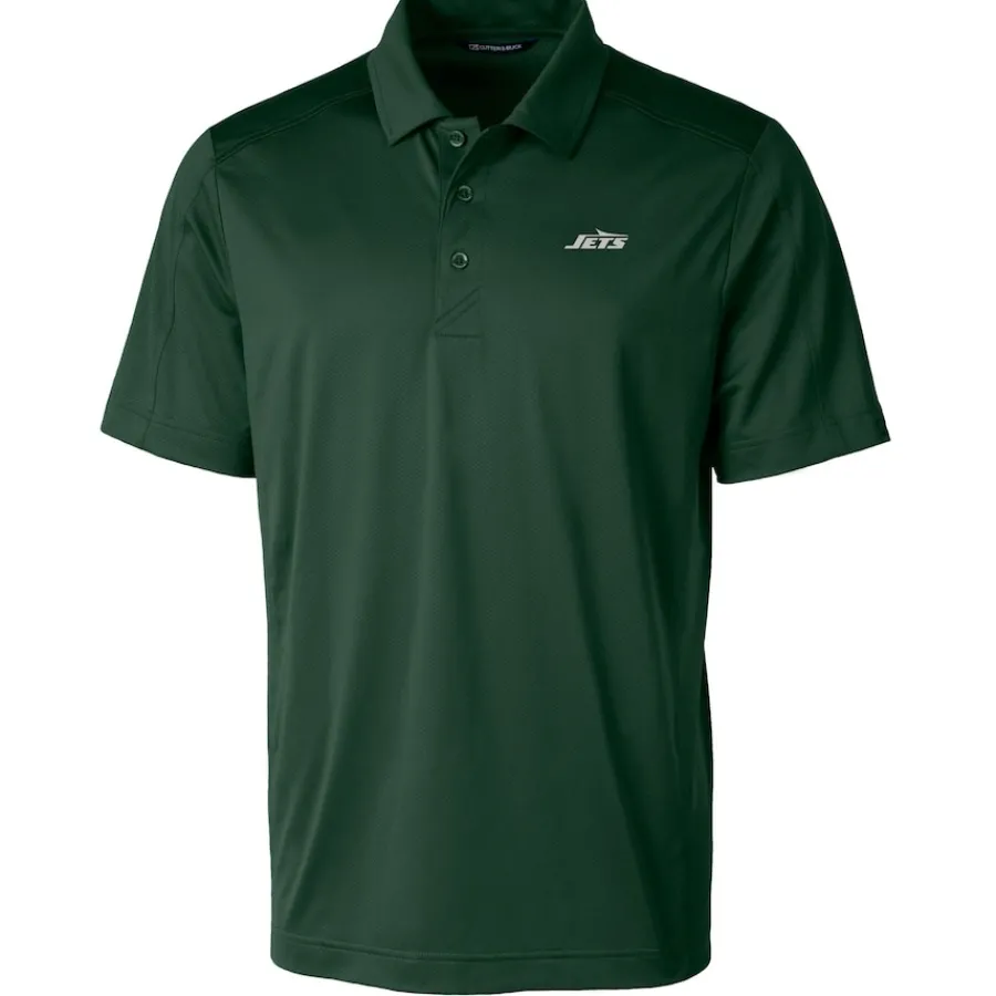 New York Jets Polos | Big & Tall^Men's Cutter & Buck Hunter Green Primary Logo Big & Tall Prospect Eco Textured Stretch Recycled Polo