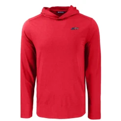 New York Jets Sweaters & Dress Shirts^Men's Cutter & Buck Red Americana Coastline Epic Comfort Eco Recycled Long Sleeve Hoodie T-Shirt