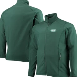 New York Jets Big & Tall^Men's Dunbrooke Green Big & Tall Sonoma Softshell Full-Zip Jacket