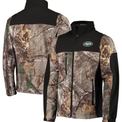 New York Jets Jackets^Men's Dunbrooke Realtree Camo/Black Circle Hunter Softshell Full-Zip Jacket