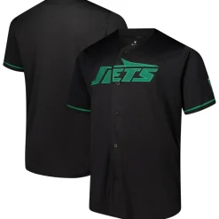 New York Jets Sweaters & Dress Shirts | Big & Tall^Men's Fanatics Black Pop Full-Button Jersey