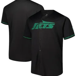New York Jets Sweaters & Dress Shirts | Big & Tall^Men's Fanatics Black Pop Full-Button Jersey
