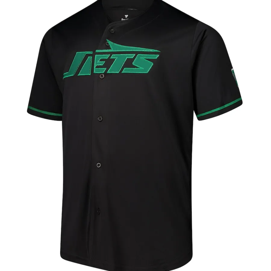 New York Jets Sweaters & Dress Shirts | Big & Tall^Men's Fanatics Black Pop Full-Button Jersey