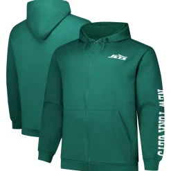 New York Jets Big & Tall^Men's Fanatics Green Big & Tall Sleeve Hit Full-Zip Hoodie