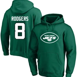 New York Jets Sweatshirts & Fleece | Men^Men's Fanatics Aaron Rodgers Green Big & Tall Fleece Name & Number Pullover Hoodie