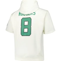 New York Jets Big & Tall^Men's Fanatics Aaron Rodgers Cream Big & Tall Short Sleeve Hoodie T-Shirt