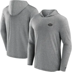 New York Jets Long Sleeved^Men's Fanatics Black Front Office Tech Lightweight Hoodie T-Shirt