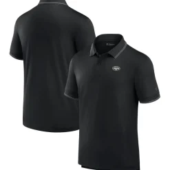 New York Jets Polos^Men's Fanatics Black Pique Polo Shirt