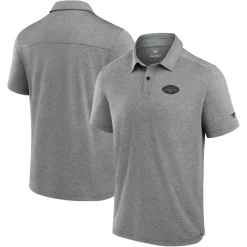 New York Jets Polos^Men's Fanatics Black Front Office Tech Polo Shirt