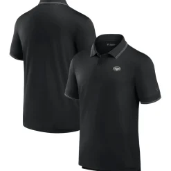 New York Jets Polos^Men's Fanatics Black Pique Polo Shirt