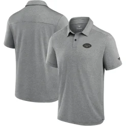 New York Jets Polos^Men's Fanatics Black Front Office Tech Polo Shirt