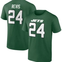 New York Jets T-Shirts | Men^Men's Fanatics Darrelle Revis Green Retired Player Icon Name & Number T-Shirt