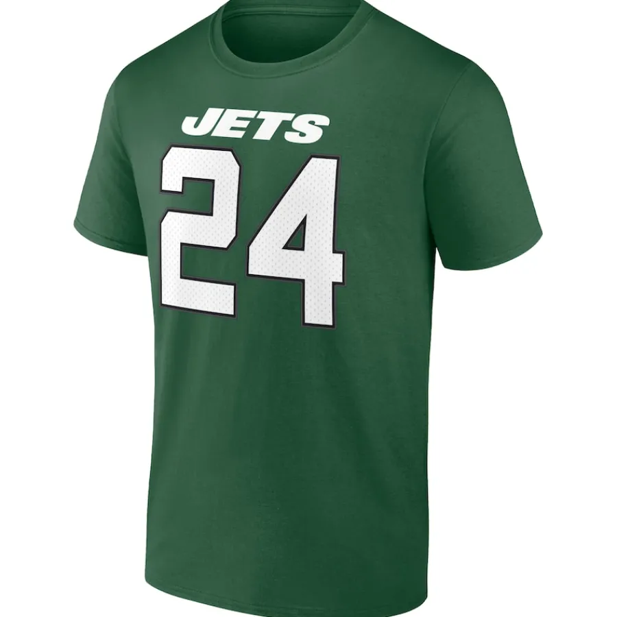 New York Jets T-Shirts | Men^Men's Fanatics Darrelle Revis Green Retired Player Icon Name & Number T-Shirt