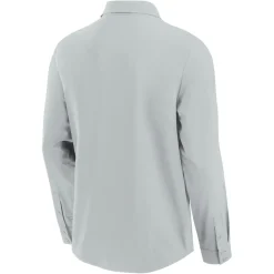 New York Jets Sweaters & Dress Shirts^Men's Fanatics Gray Front Office Long Sleeve Button-Up Shirt