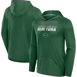 New York Jets T-Shirts | Men^Men's Fanatics Green Transitional Defender Hoodie Long Sleeve T-Shirt