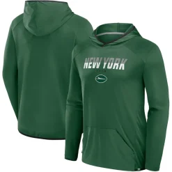New York Jets T-Shirts | Men^Men's Fanatics Green Transitional Defender Hoodie Long Sleeve T-Shirt
