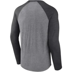 New York Jets T-Shirts | Men^Men's Fanatics Heather Gray/Charcoal Tri-Blend Raglan Long Sleeve T-Shirt