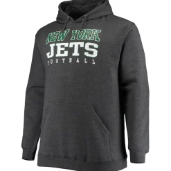 New York Jets Sweatshirts & Fleece | Men^Men's Fanatics Heathered Charcoal Big & Tall Practice Pullover Hoodie