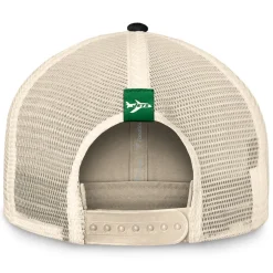 New York Jets Hats | Men^Men's Fanatics Natural/Black Diamond Stripe Trucker Adjustable Hat