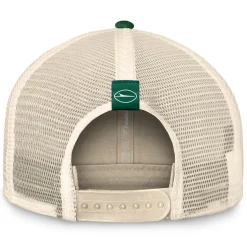 New York Jets Hats | Men^Men's Fanatics Natural/Green Diamond Stripe Trucker Adjustable Hat