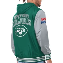 New York Jets Jackets^Men's G-III Sports By Carl Banks Green/Gray Commemorative Reversible Full-Zip Jacket