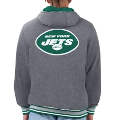New York Jets Jackets^Men's G-III Sports By Carl Banks Green/Gray Commemorative Reversible Full-Zip Jacket