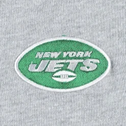 New York Jets Big & Tall^Men's Heather Gray Big & Tall Fleece Raglan Full-Zip Hoodie Jacket