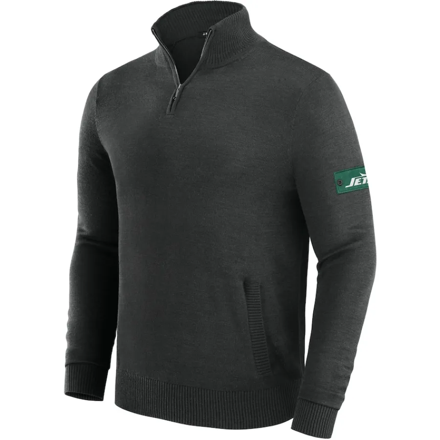 New York Jets Jackets | Sweatshirts & Fleece^Men's J. Palmer Black Franchise Quarter-Zip Sweater