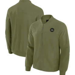 New York Jets Jackets^Men's J. Palmer Olive Lightweight Cover-4 Tri-Blend Full-Zip Jacket