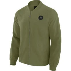 New York Jets Jackets^Men's J. Palmer Olive Lightweight Cover-4 Tri-Blend Full-Zip Jacket